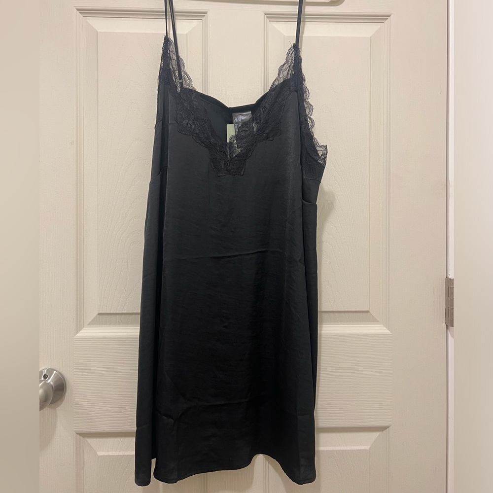 H&M Black Lace Detail Chemise